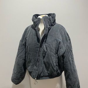 Gray lightweight casual jacket with no flaws or stains